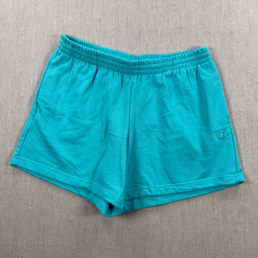 Champion Women's Teal Elastic-Waist Athletic Shorts